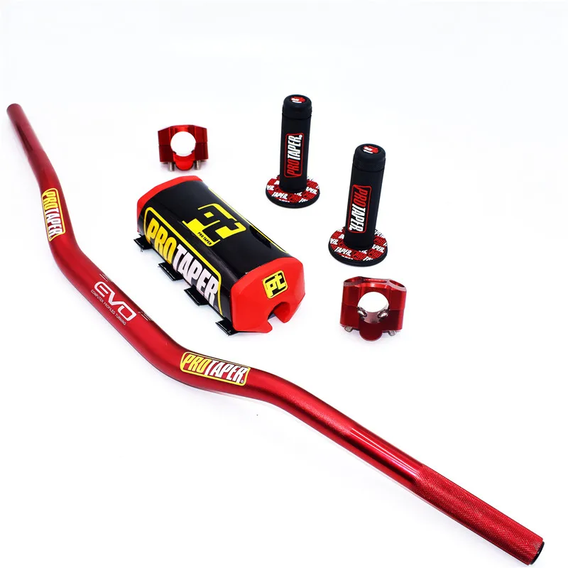 Руль для PRO Taper Pack Bar 1-1/" ручка бар колодки ручки Pit Pro Racing Dirt Pit Bike мотоцикл CNC 28,5 мм адаптер - Цвет: Red PT