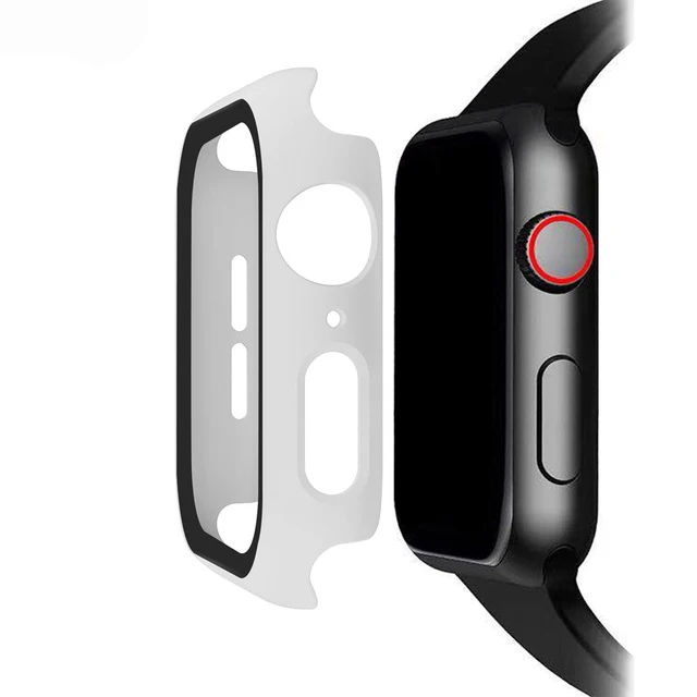 Закаленное стекло для Apple Watch 44 мм 38 мм 42 мм 40 мм серия 4 3 2 1 полное покрытие изогнутые края рамка Защита экрана для i Watch - Цвет: White