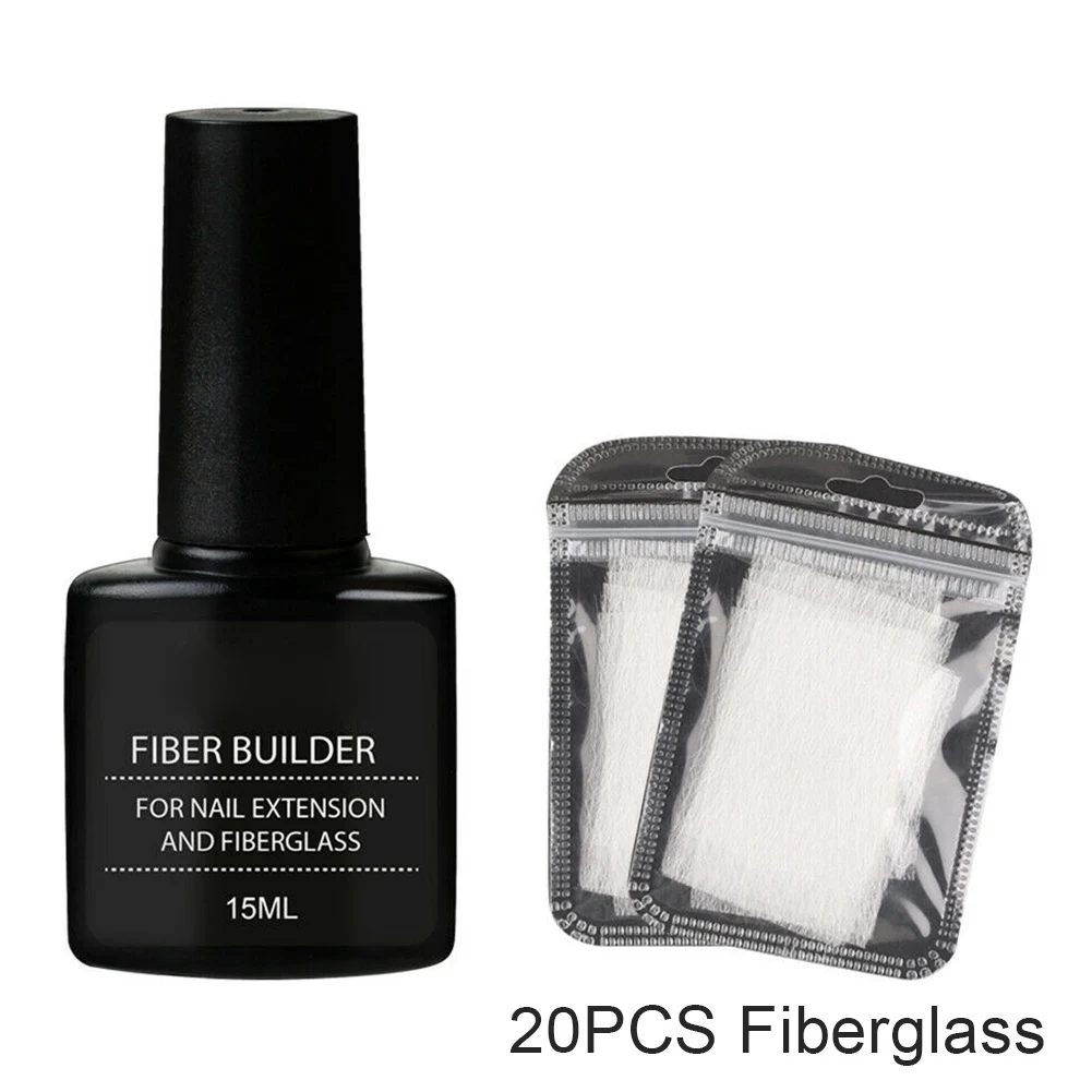 15ml gel and 20 pcs Модный гель для наращивания ногтей набор из стеклопластика инструмент для макияжа долговечный для женщин MSI-19 - Цвет: 15ml gel and 20 pcs