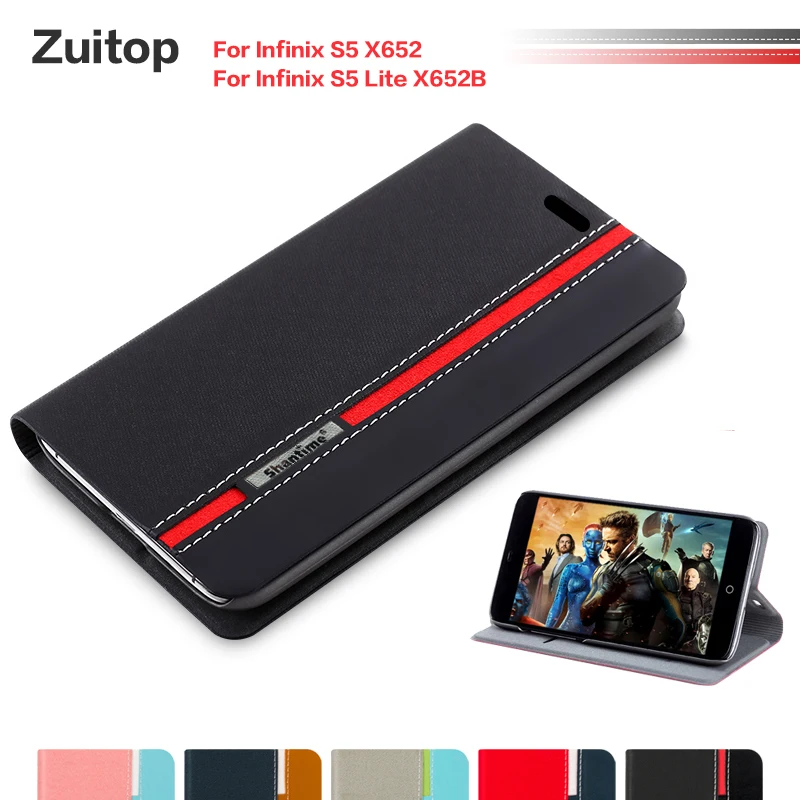 

Cowboy PU Leather Phone Bag Case For Infinix S5 X652 Flip Case For Infinix S5 Lite X652B Business Case Soft Silicone Back Cover