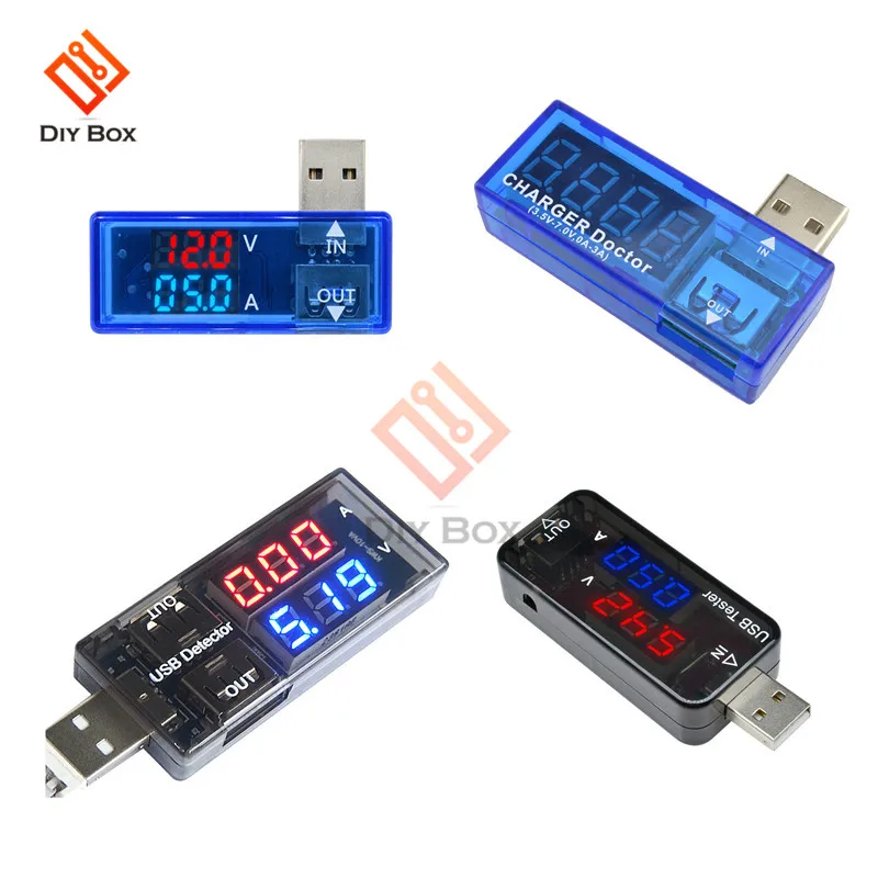 СВЕТОДИОДНЫЙ Цифровой Dual USB Порты и разъёмы тока Вольтметр Амперметр Тесты