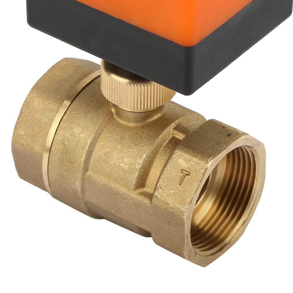 DC 12V 2 Way 3 провода латунь моторизованный шаровой клапан электрический клапан DN32 G1-1/4 дюйма резьба 90 градусов вращение для воды, газа, масла