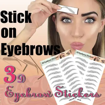 

BellyLady 10 Pairs 6D Imitation Ecological Eyebrow Stickers Safety Environmental Protection Waterproof Tattoo Eyebrow Stickers