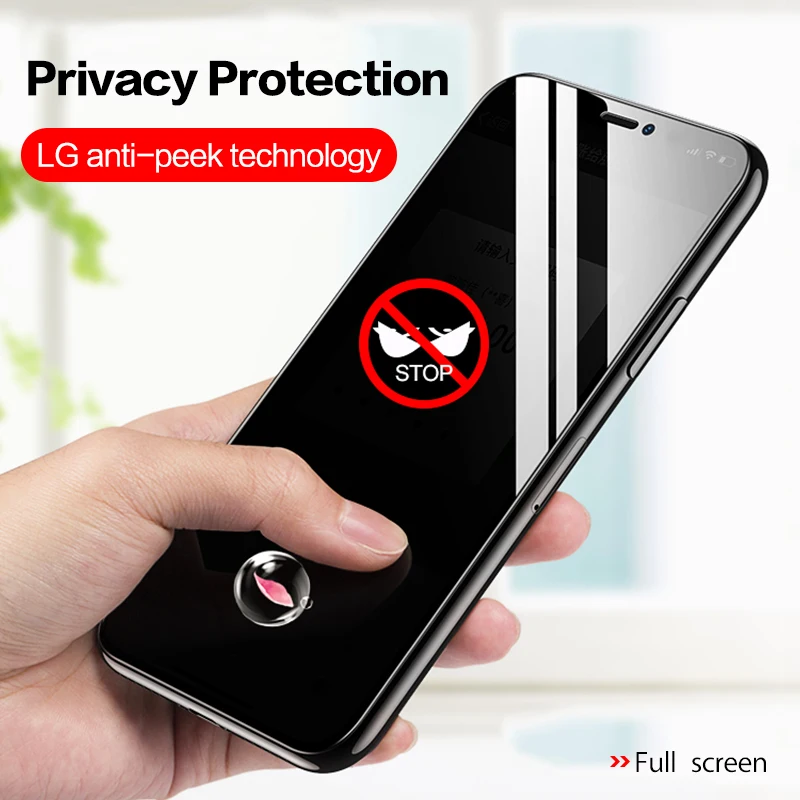 

9D Curved Full Cover Anti Peep Privacy Screen Protector For iPhone X XS MAX XR 11 Pro Max 6 6S 7 8 Plus Tempered Glass film