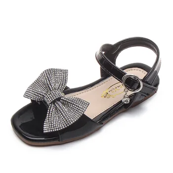 

Casual Bow-knot With Rhinestone Soft Medium Big Girls Kids Princess Beach Shoes Summer Children's Butterfly-knot Beach Sandals