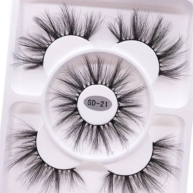 2021 New 3 pairs natural false eyelashes fake lashes long makeup 3d mink lashes eyelash extension mink eyelashes for beauty 1