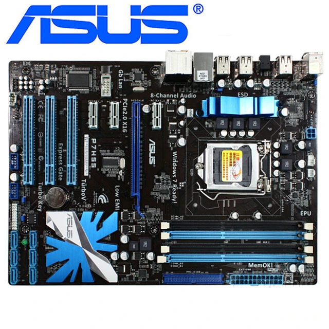マザーボード ASUS P7P55D-E、CPU i7-870、メモリ セット