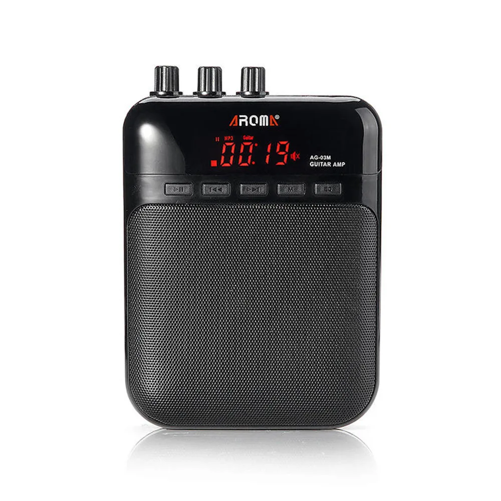 

AG-03M Guitar Amp Great for Practice with Clean and Distortion Sound Micro SD Card Slot Mini Microphone In USB Cable Power