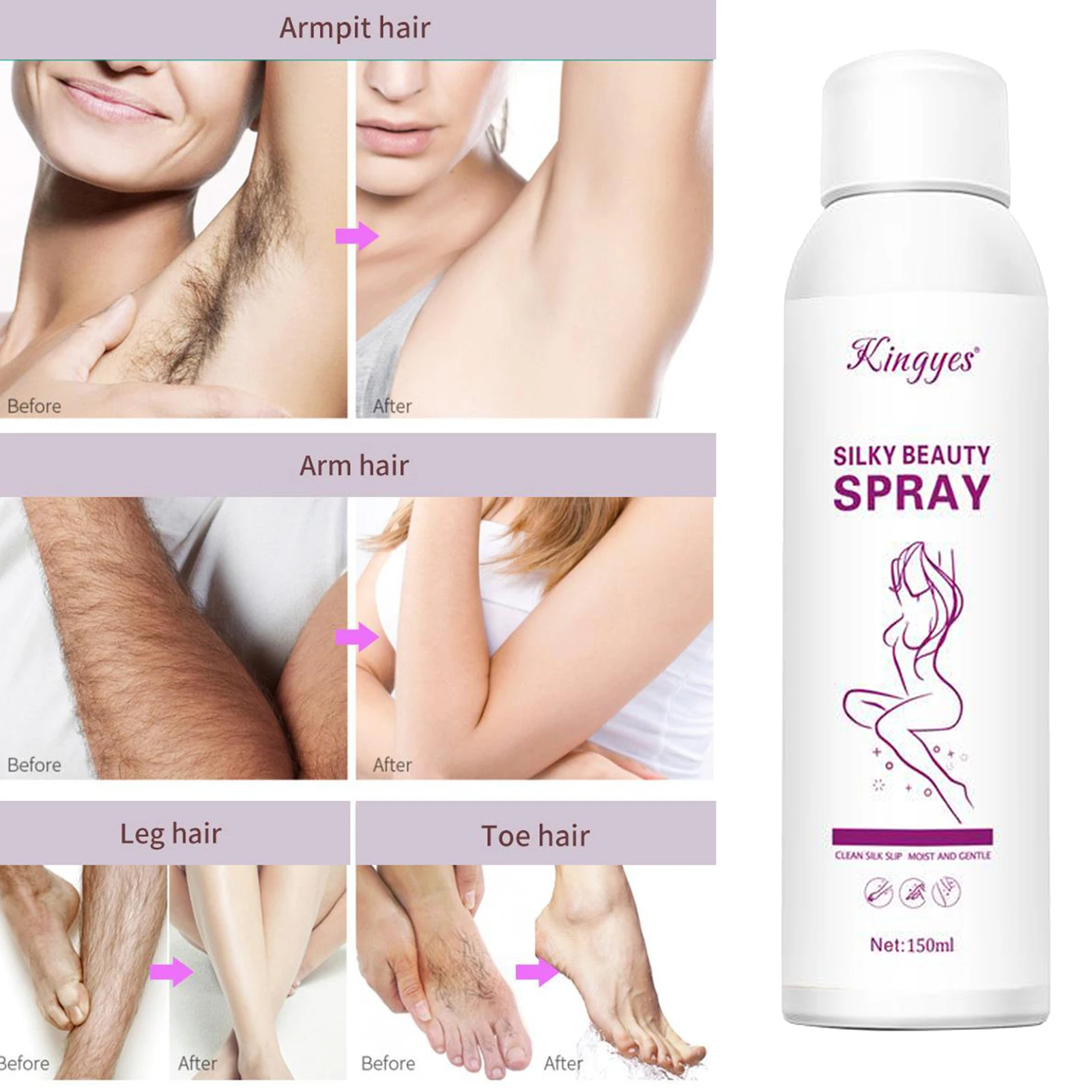 150ml Painless Hair Removal Spray Bubble Depilatory Foam Mousse Bikini Cream for Women Remover