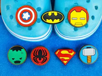 

Mixed 10 pcs Cartoon superheros PVC DIY buckle Shoes accessories Making