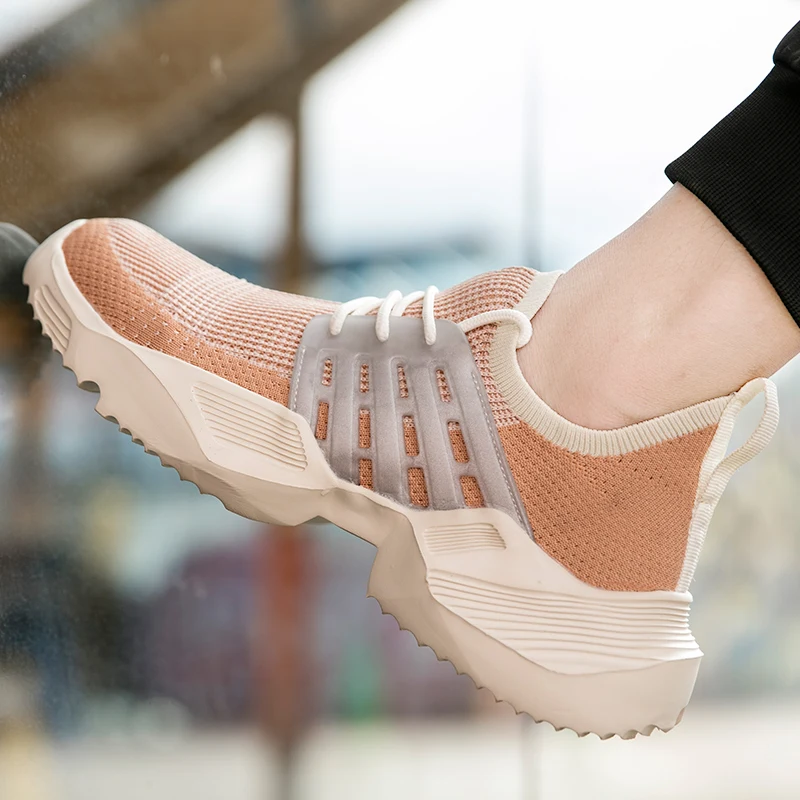 

Brand Fashion Man Casual Shoes Big Size 39-46 Breathable Comfortable Sock Sport Thick Bottom Fly Knit Lace Up Outdoor Sneakers