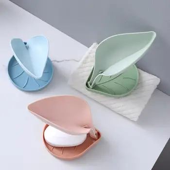 

Three-dimensional Leaf Soap Box Bathroom Double Layer Non-slip Drain Soap Tray Soap Holder Bathroom Accessories