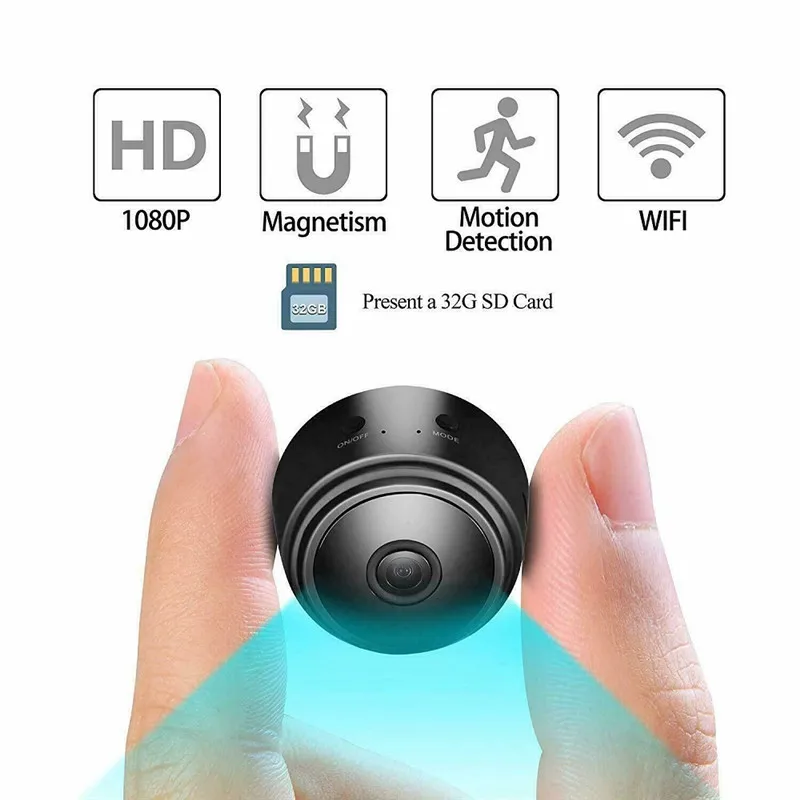 

FISTAK Outdoor Mini IP Camera Wireless WiFi HD 1080P Hidden Home Security Night Vision Network Monitor Security Camera