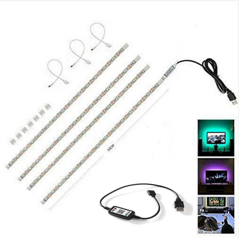 Dc 5v 5050 30led/m smd Светодиодная лента приложение bluetooth музыкальное Управление ТВ