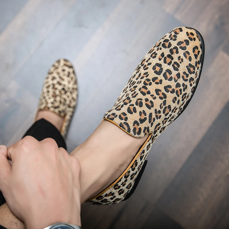 2024 Men Leopard Fashion Mens Casual Comfy Brand Business Driving Men's Shoes Moccasins Male Dress Loafers_vogvips.com