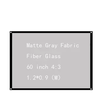 

Thinyou Matte Gray Fabric Fiber Glass Projection Screen Wall Mounted Film Theater 60 inch 4:3 Movie Video Screen for Projector