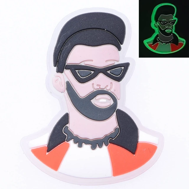 1pcs Glow in The Dark Croc Shoe Charms PVC Noctilucence Accessories Decoration Bad Bunny for Clogs JIBZ Button Charm Kids Gifts p2662