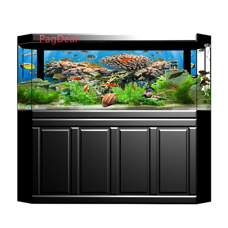 

Custom Aquarium Background Coral Reef Fish Tank Landscape Decorative Backdrop Dragon 3D HD Photography Background Image