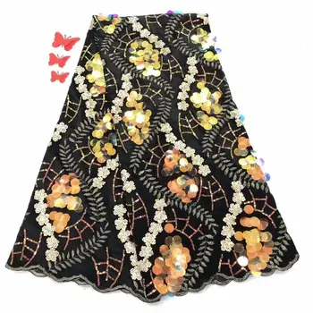

Gold Africa Lace Fabric 2019 Latest French Laces Fabric Velvet Lace Tulle For Wedding Nigerian Net Lace Material Free shipping