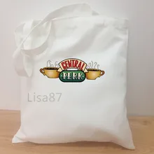 Друзья, ТВ шоу, дизайнерская Холщовая Сумка на плечо, кофейная чашка, с принтом, сумка для покупок, Большая вместительная сумка-тоут, Студенческая сумка, сумка-шоппер