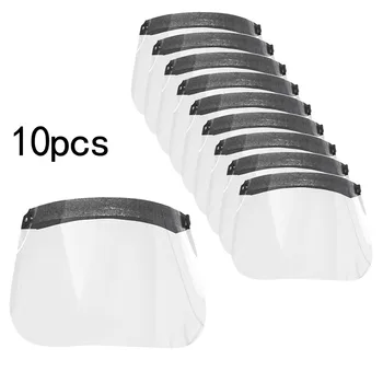 

10pc Face Mask Anti-splash Dust Anti Droplet Full Face Cover Mask Transparent Elastic Band Safety Clear Visor Face Shield
