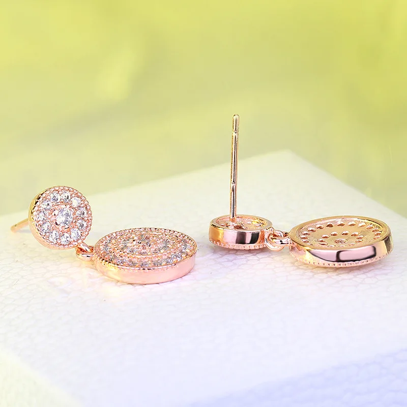 Новинка 2018 Ubeauty круглые серьги гвоздики с белым цирконием Aaa для женщин модные