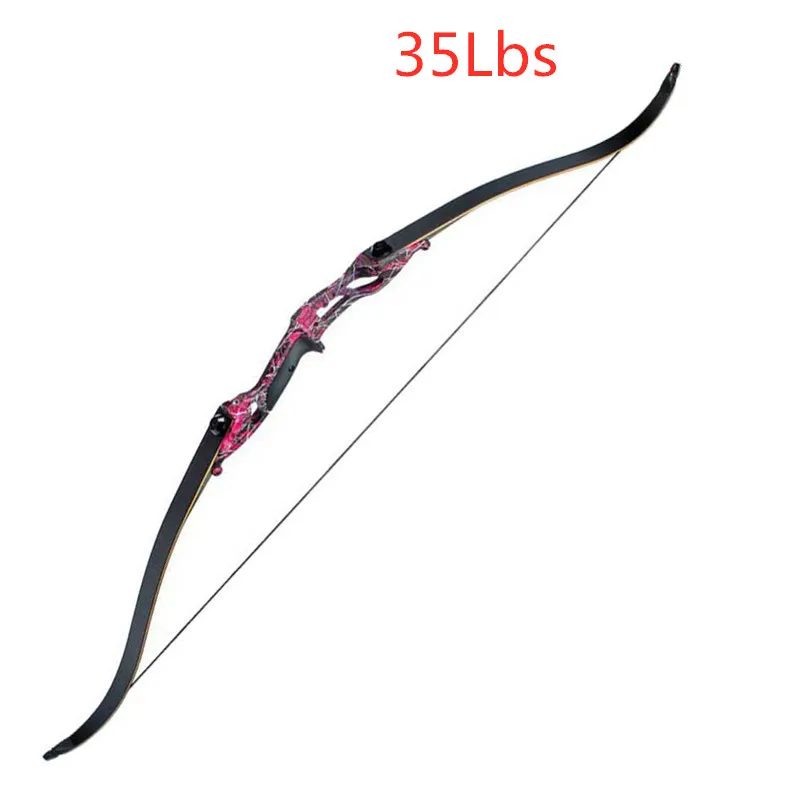 Camo red 35lb 3 цвета стрельба из лука 56 дюймов Camo TakedownRecurve лук длинный лук комплект лук стрелка отдых правая рука Открытый Охота стрельба - Цвет: Camo red 35lb