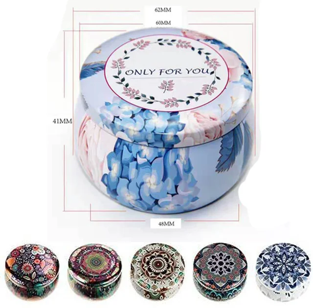 6 Pcs Candle Tin Jars DIY Candle Making kit Holder Storage case for Dry Storage Spices Camping  Party Favor and Sweets Gifts 2