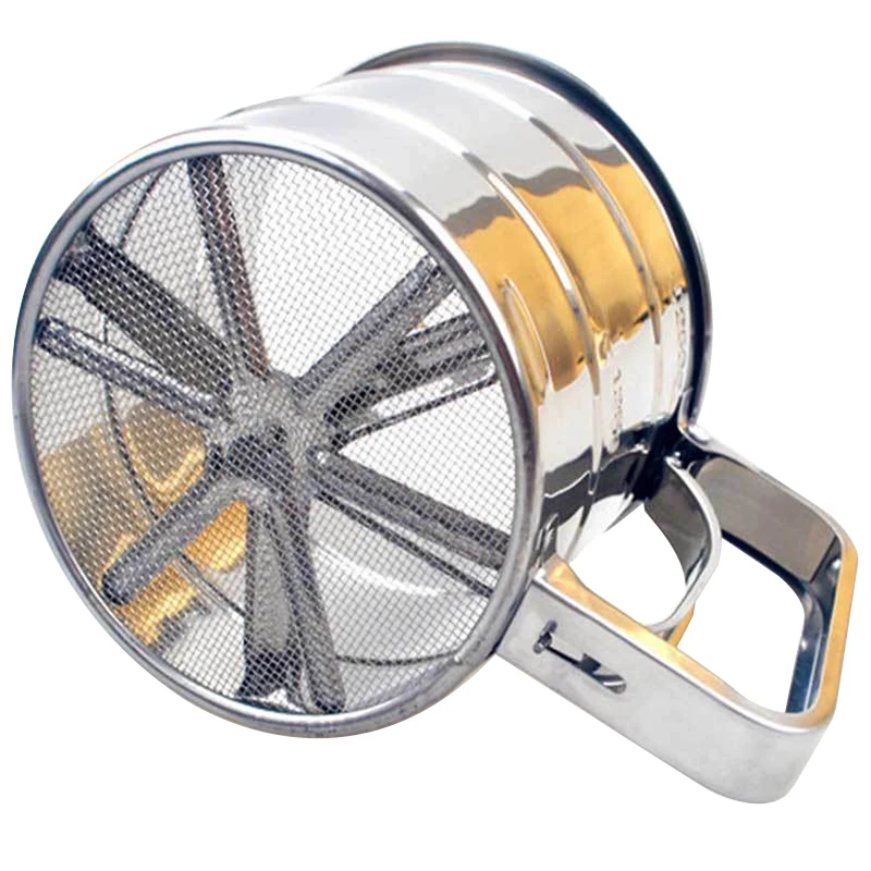1PC Stainless Steel Flour Sifter Manual Sugar Shaker Cooking Tool