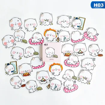 

45PCS/box New Cute Colourful Cat Hamster Paper Stickers Crafts Scrapbooking Decorative Lovely Stationery Sticker