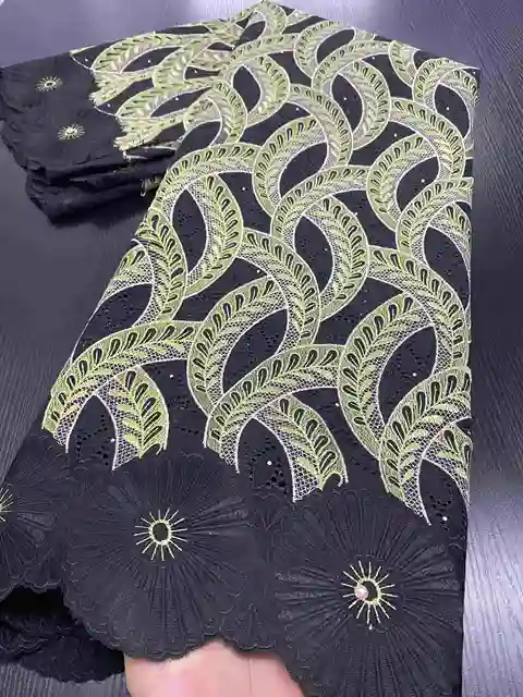 African Cotton Lace Fabric 2021 High Quality Swiss Voile Lace In Switzerland Nigerian Lace Fabrics For Wedding Dress YA3410B-5 Picture 7