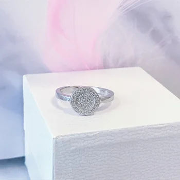 

2020 New Fashion Elegant Round Finger Rings for Women Wedding Engagement Authentic 925 Sterling Silver Jewelry Gifts