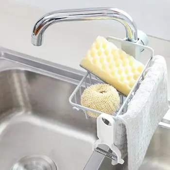 

Innovative Faucet Rack Japanese Style Faucet Rack Sponge Rag Sink Storage Drain Shelf with Hook #BO