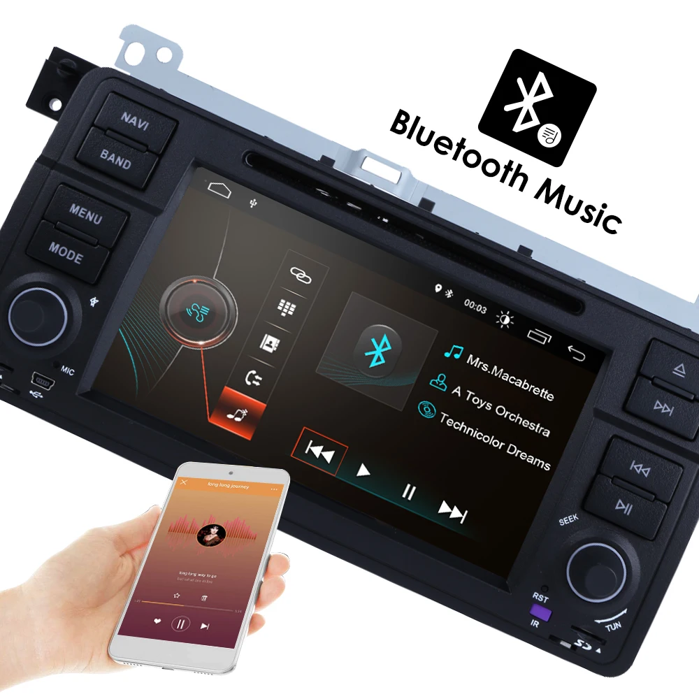 Best 1Din Android 9.0 2GRAM Car DVD Player For BMW E46 M3 With GPS DVR Bluetooth Radio Built-in DSP USB Steering Wheel Canbus TPMS 4G 12