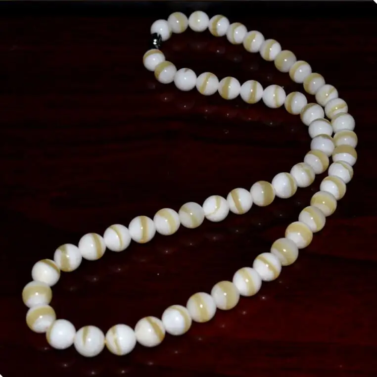 1019 Natural gold 8mm gold shell Tai Chi Circle Necklace is wealthy