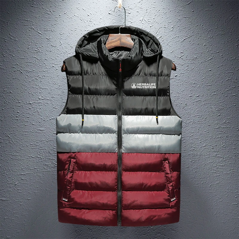 Herbalife fashion zipper top and bottom Cotton Vest Jacket autumn winter new warmth classic light outdoor down vest | Спорт и