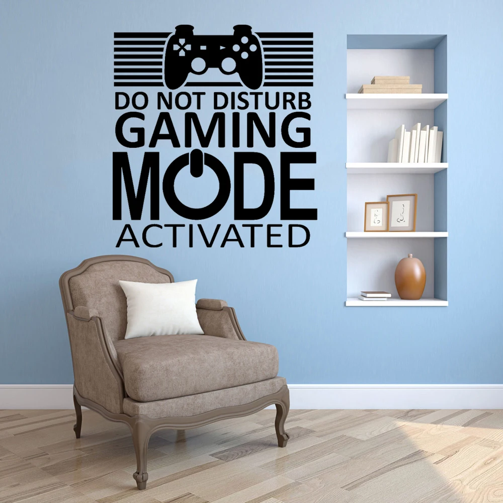 

GAMER DO NOT DISTURB GAMING MODE ACTIVATED Wall Sticker Home Inspirational Quote Vinyl Wall Stickers for Living Room Home Decor