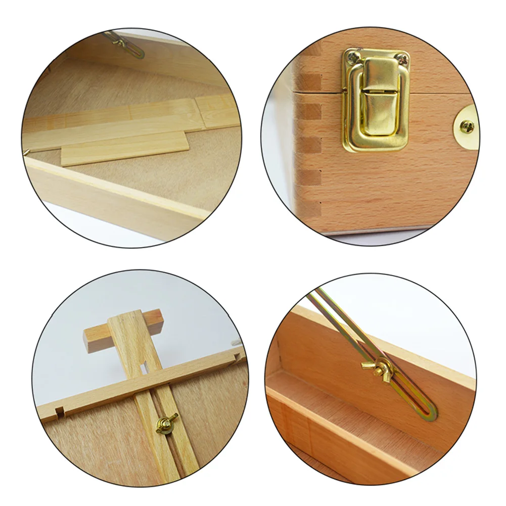  Large Case Desktop Portable Hardware Artist Wooden Table Easels Accessories Adjustable Sketchbox Dr