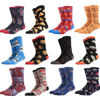 

SOPLCAALCK Wedding Happy Funny Socks Men Animal Pug Monkey Food Sushi Creative Men Socks Calcetines Hombre Divertido Skarpetki