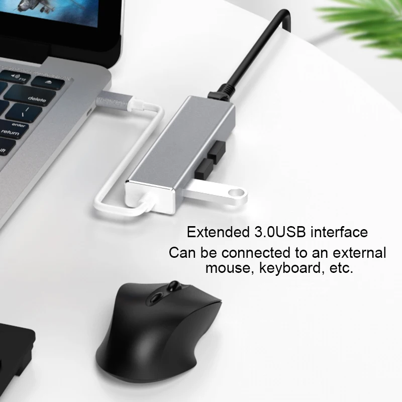 Тип c концентратор Тип с разъемами типа c и Gigabit LAN с концентратор RJ45 Мульти USB 3,0 адаптер для USB C ноутбук телефон Win7/8/10, Mac OS, Linux Vista
