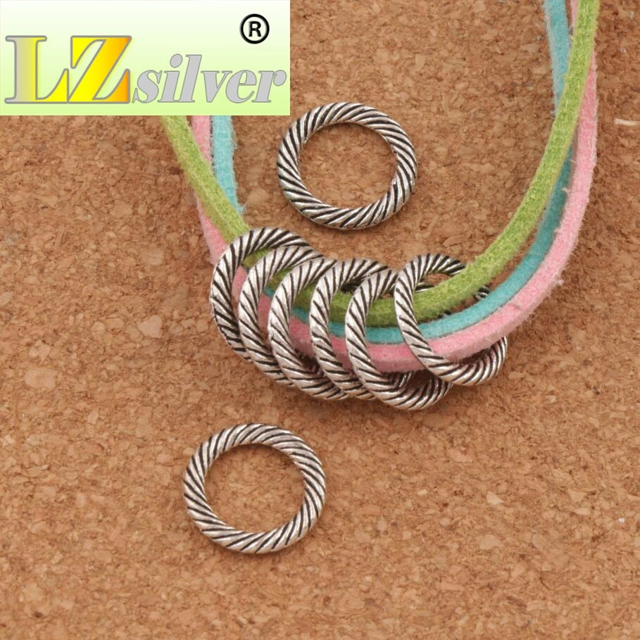 Twist Rondelle Big Hole Beads Circle 12.9x12.9mm 300PCS zinc alloy Spacers Jewelry Findings L759