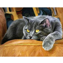 5D алмазная картина кошка мозаика Алмазная вышивка распродажа животные со стразами картины полный круглый бриллиант ручной работы Diy фото на заказ