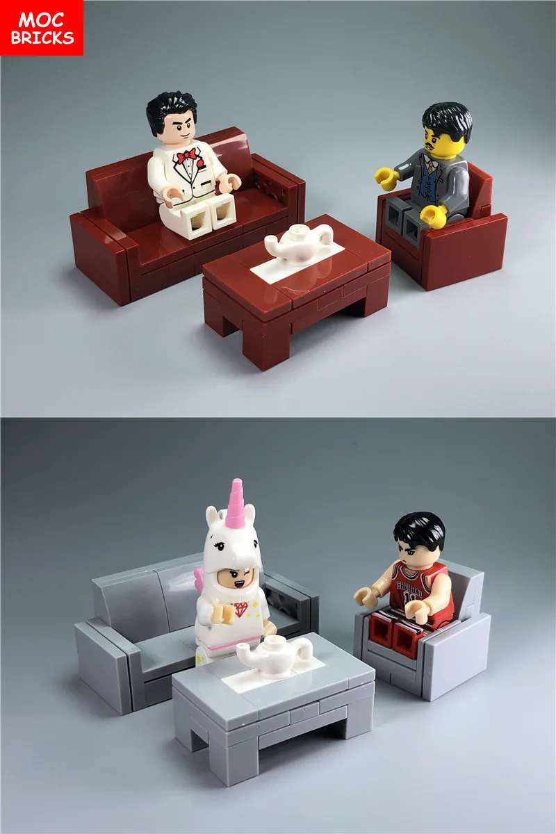 5 компл./лот кубики moc DIY мебель американский стиль диван Набор Обучающие