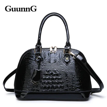 

GuunnG Vintage messenger bag crocodile skin solid totes handbag high quality lady party purse casual crossbody shoulder bags
