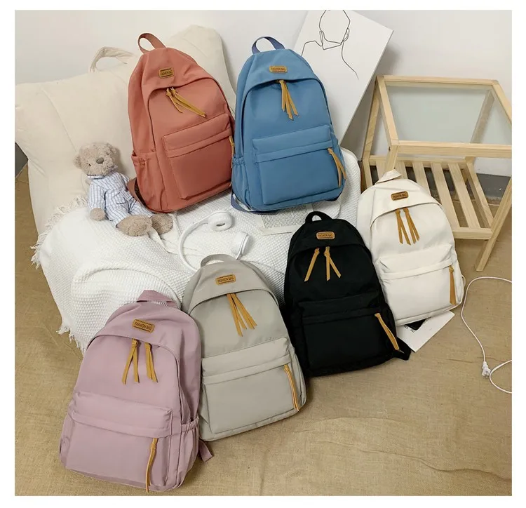 Kawaii Solid Color Korea Style Canvas Backpack