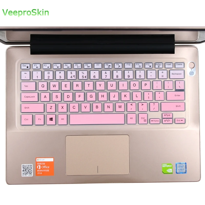 fadepink Для Dell Inspiron 15 5000 5568 5578 5579 5585/Inspiron 7000 7569 7570 7573 7579 7580 7586 силиконовая клавиатура кожного покрова - Цвет: fadepink