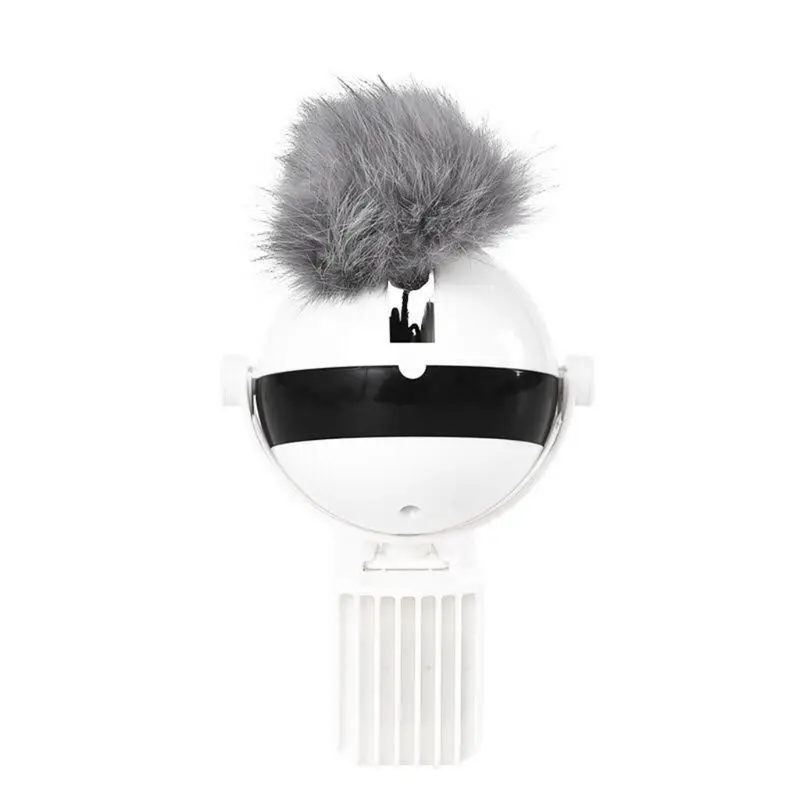 Интерактивная игрушка для кошек Электрический флаттер вращающийся забавный кот тизер подъемный пушистый шар - Цвет: Белый
