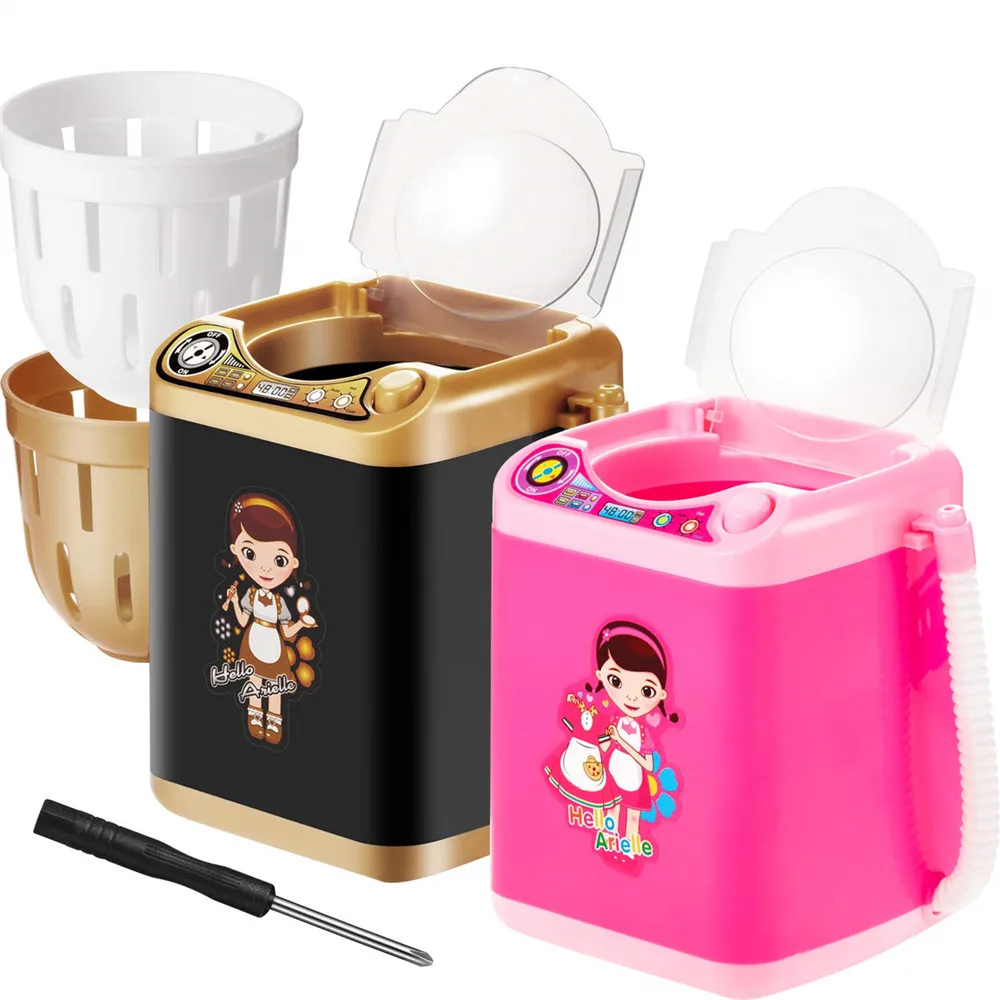 

2020 Eyelash washer Mini Makeup Brush Washing Machine Simulation Toys Mink Eyelash Electric Powder Puff Cleaner Washer Tool