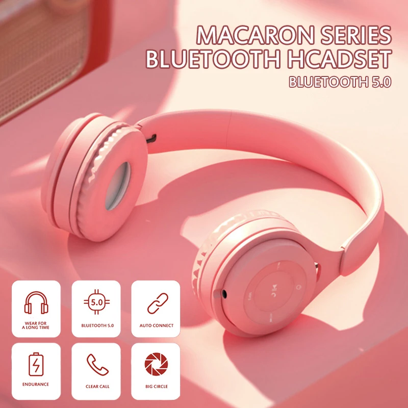 Беспроводные наушники Macaron bluetooth гарнитура с шумоподавлением стереонаушники