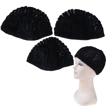 

1pcs Black Braid Wig Caps Net For Making Crochet Braids Weave Combs Braided Hairnet Elastic Cap 3 Size